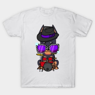 Cute Alsatian jamming on the drums T-Shirt